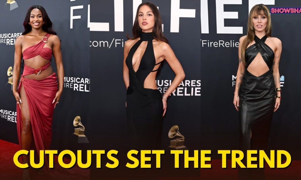 Cutout Dresses Rule The Grammys Red Carpet As Olivia Rodrigo & Miley Cyrus Make A Bold Statement