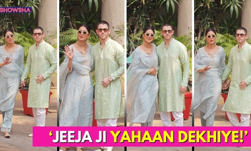 Priyanka Chopra & Nick Jonas Rock Indian Ethnic Wear As They Arrive At Madhu Chopra's House I WATCH