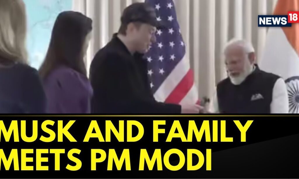 Modi Trump Meet | Tesla CEO Elon Musk And Family Meet PM Modi At The Blair House, Washington