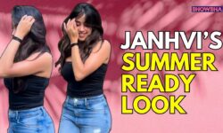 Janhvi Kapoor Nails A Summer-Ready Look In Off-Shoulder Top, Denim & Flirty Hair | WATCH