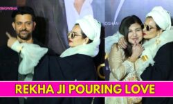 Rekha Leaves Hrithik Roshan Blushing Big Time, Kisses Alka Yagnik At 'The Roshans' Party | WATCH