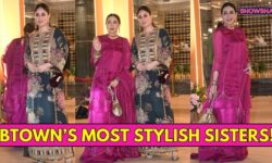 Kareena Kapoor Khan & Karisma Kapoor Dazzle In Traditional Attire At Aadar-Alekha’s Mehendi Ceremony