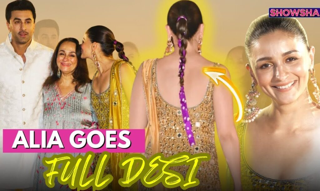 Alia Bhatt's Ribbon Hair Accessory With Yellow Sharara Is A Winner; So Is Ranbir Kapoor's Look