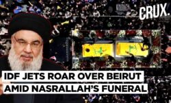 “Tyrant…” Hezbollah Chief Slams US as Israeli Jets Buzz Nasrallah’s Beirut Funeral, Lebanon Bombed