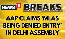 Delhi: Leader Of Opposition Atishi Claims AAP MLAs Barred From Entering Delhi Assembly | News18