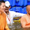 Bhutan King Jigme Wangchuck, UP Chief Minister Offer 'Arghya', Take Holy Dip At Maha Kumbh