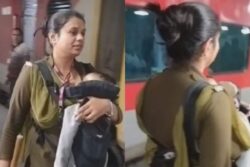 Watch: Day After NDLS Stampede, RPF Lady Constable Manages Crowd With 1-Year-Old Child In Tow
