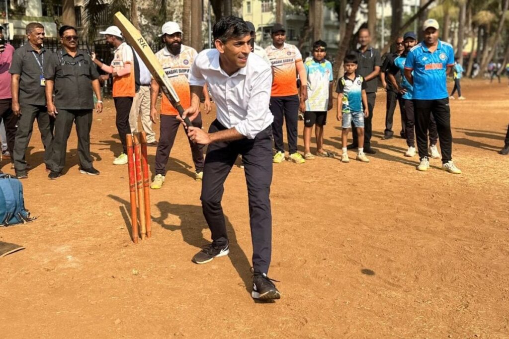 Former UK PM Rishi Sunak's Game Of Tennis Ball Cricket In Mumbai | See Pics