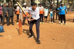 Former UK PM Rishi Sunak's Game Of Tennis Ball Cricket In Mumbai | See Pics