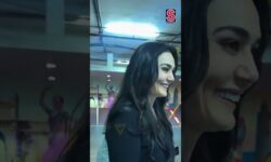 Dimpled Beauty Preity Zinta Looking Effortlessly Adorable In Casual Attire At The Airport | N18S