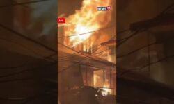 A Massive Fire Broke Out In Market Of Hergam Area In Jammu And Kashmir | N18S #Shorts #jammukashmir