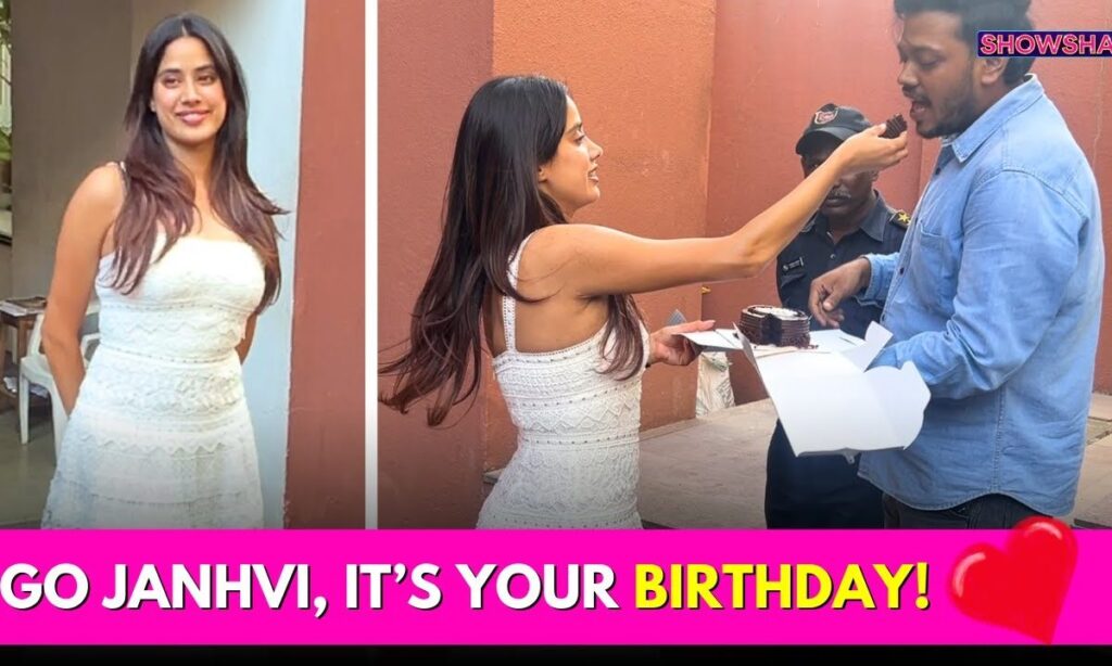 Birthday Girl Janhvi Kapoor Is All Smiles As She Cuts The Cake With The Paps & Her Fans I WATCH