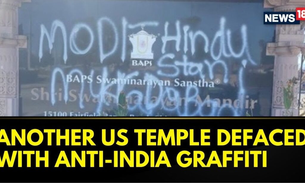 Hindu Temple Defaced In California With Anti-India Graffiti, BAPS Says ‘Will Never Let Hate…’