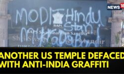 Hindu Temple Defaced In California With Anti-India Graffiti, BAPS Says ‘Will Never Let Hate…’