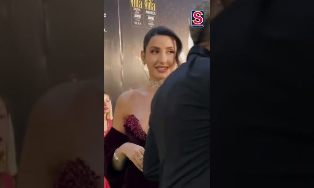 Nora Fatehi Looks Glamourous In A Velvet Wine Coloured Dress At IIFA 2025 | N18S #shorts #viral