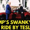 Trump's New Ride! President Donald Trump Buys Sleek Red Tesla from Elon Musk at the White House