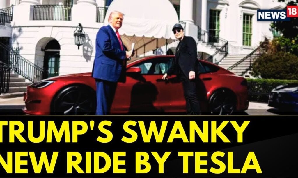 Trump's New Ride! President Donald Trump Buys Sleek Red Tesla from Elon Musk at the White House