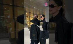 Deepika Padukone And Ranveer Singh Slay In Black For Their Airport Look | N18S #shorts #viral