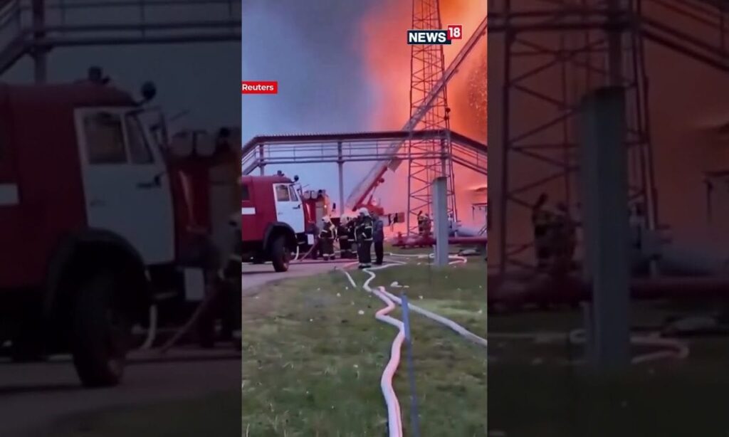 Flames Engulf Oil Depot in Russia After Ukrainian Drone Attack, Russian Military Says | N18G