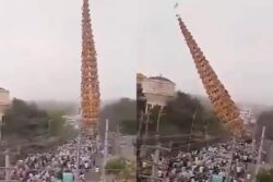 Devotional Spectacle Turns Tragic As Two Towering Chariots Crash In Bengaluru, One Killed | Video