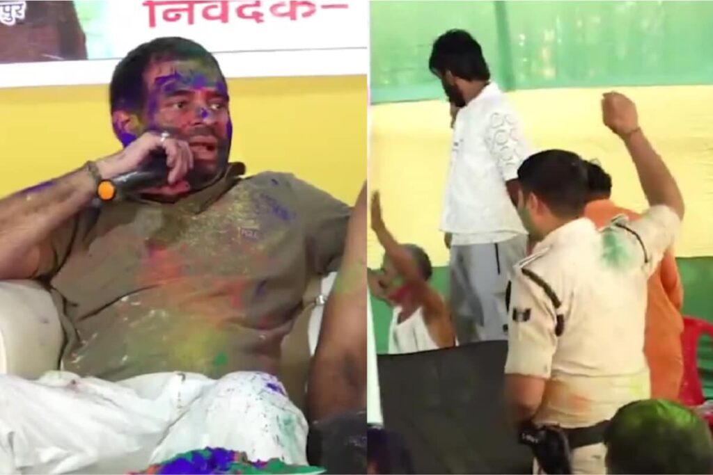 ‘Thumka Lagao…’: Tej Pratap Yadav Threatens To Suspend Cops At Holi Event, Sparks Row | Video