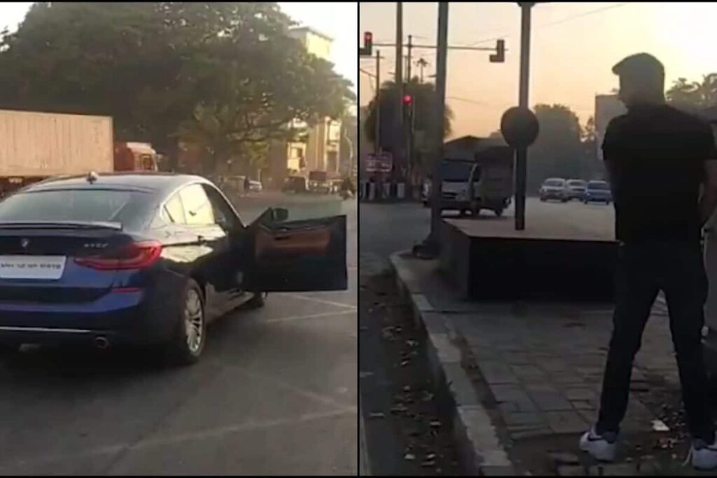 'Drunk' Man Stops BMW In Middle Of The Road To Urinate, Case Registered | Video