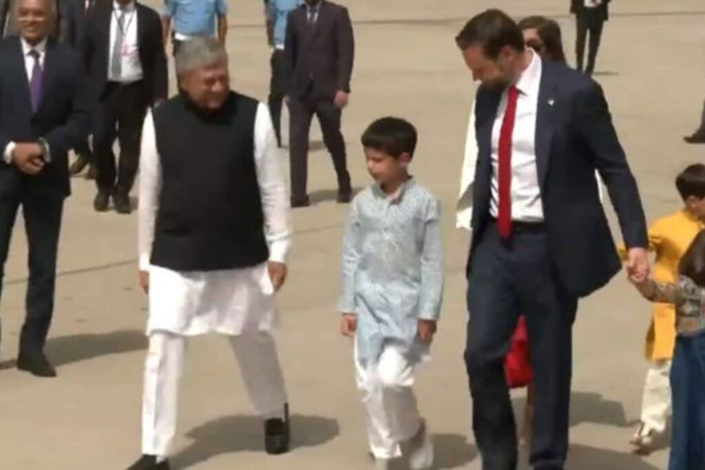 In Indian Attire, JD Vance’s Kids Steal The Show As US Veep Begins 4-Day India Visit | Watch