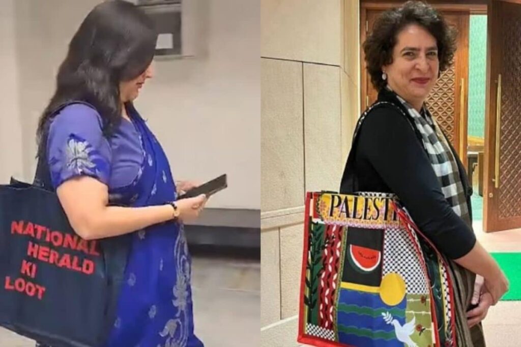 BJP's Bansuri Swaraj Takes A Leaf Out Of Priyanka Gandhi's Tote Bag To Target Congress