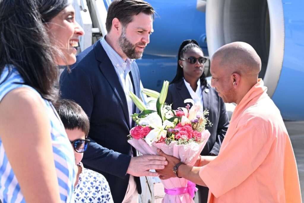 UP CM Yogi Adityanath Welcomes US Vice-President JD Vance, Wife Usha And Kids In Agra