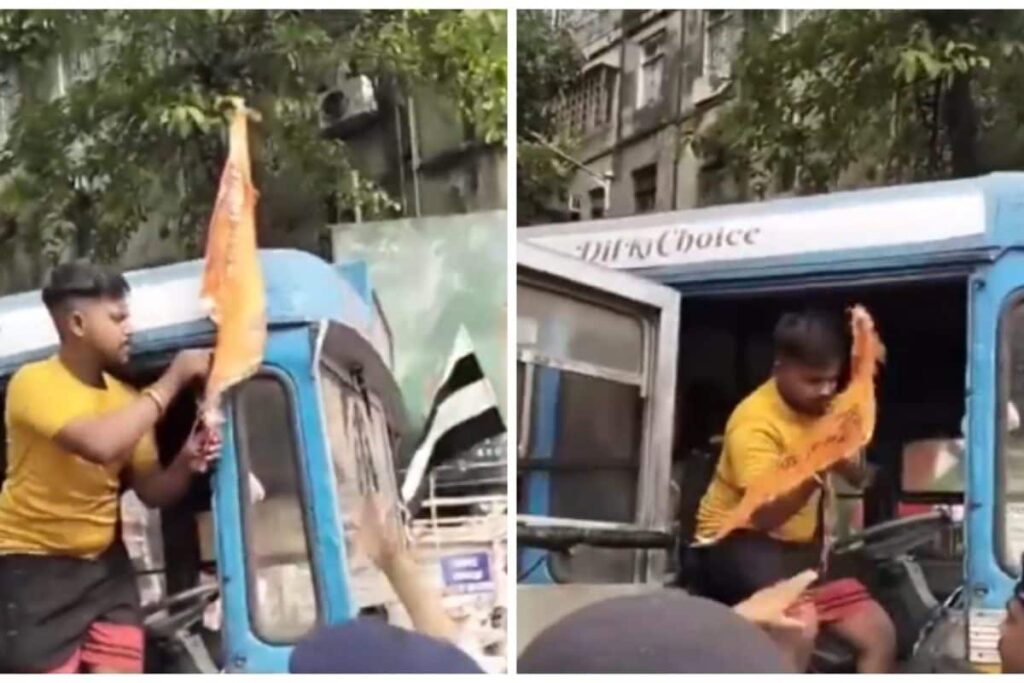 BJP Alleges Saffron Flag Removed Forcefully From Bus In Kolkata, Police React