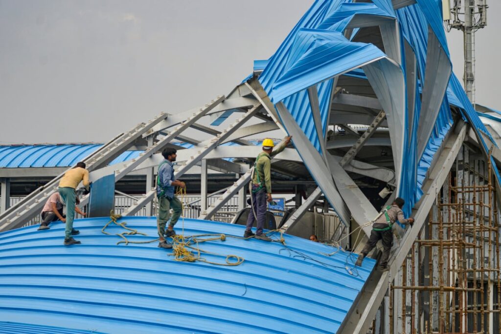 Roof Collapses At Delhi's New Ashok Nagar RRTS Station Amid Heavy Rain, Services Halted