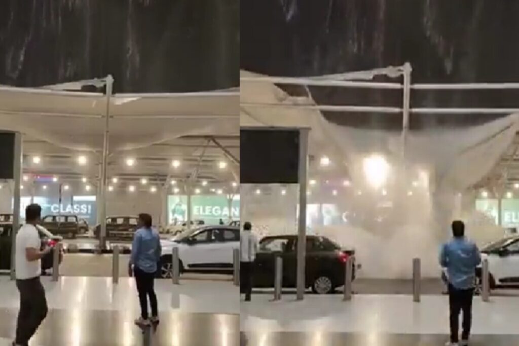 Portion Of Roof Collapses At Delhi Airport’s Terminal 1 After Heavy Rain | Video