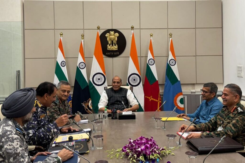 Defence Minister Rajnath Singh Meets CDS,Chiefs Of Armed Forces Amid India-Pakistan Tensions