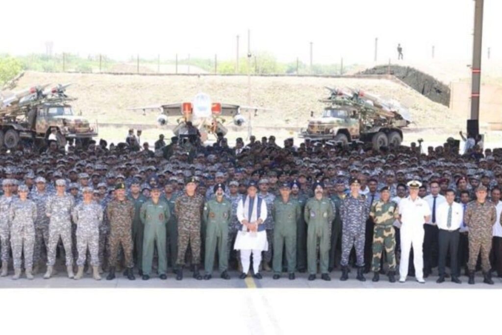 Pechora Missile System, Jaguar Jet Feature In Rajnath Singh's Bhuj Airbase Photo With Air Warriors
