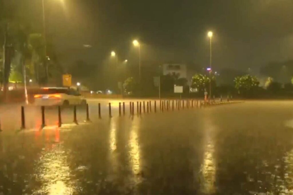 Delhi Wakes Up To Heavy Rain, Visuals Show Waterlogged Roads, Uprooted Trees | Watch