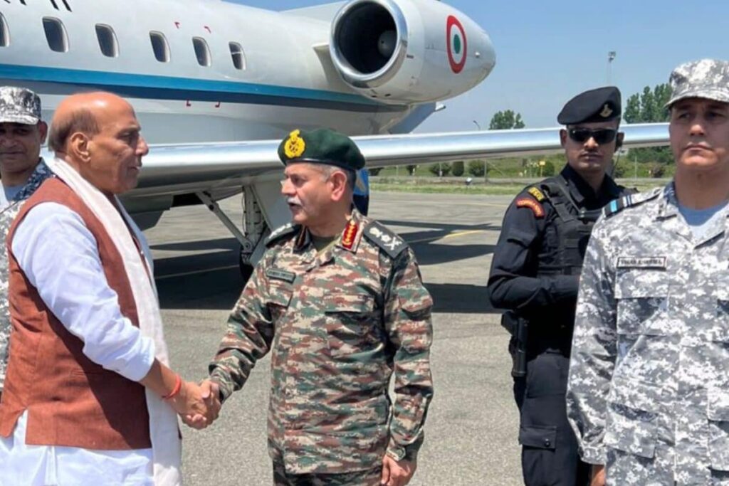 Defence Minister Rajnath Singh Arrives In Srinagar, To Review Overall Security Situation In J&K