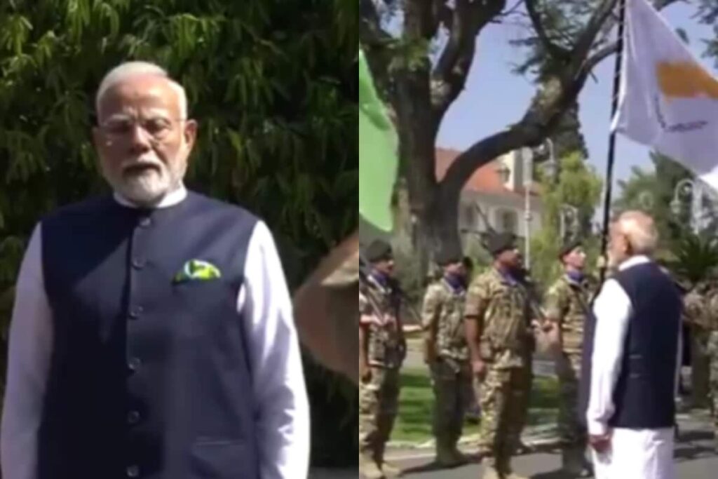 PM Modi Accorded Ceremonial Welcome At Presidential Palace In Cyprus | Watch