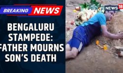 'I Want to Stay Here Too': Father Breaks Down Over Son’s Grave Killed In Bengaluru Stampede | News18