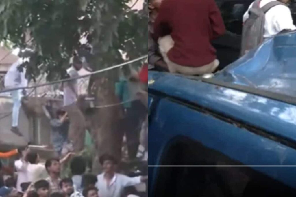 Bengaluru Stampede: RCB Fans Seen Scaling Chinnaswamy Stadium Walls, Damaging Cars | Videos