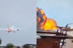 Moment When Air India Plane Crashed Near Ahmedabad Airport Minutes After Takeoff | Video