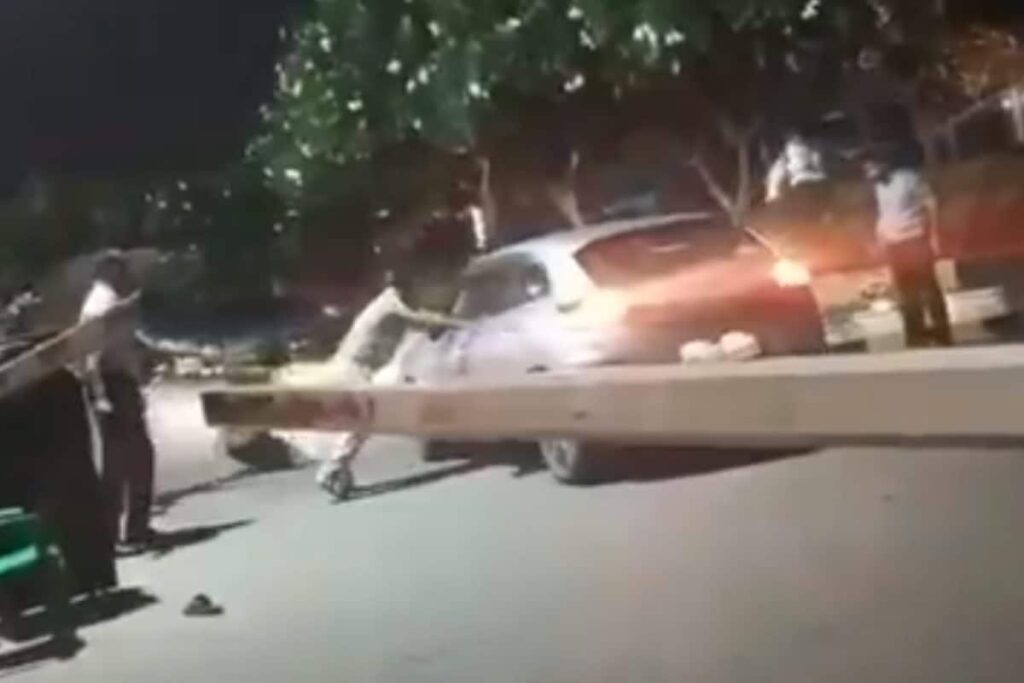 Noida: Duo Rams Speeding Car Into Crowd Over Parking Dispute, Fractures Man's Both Legs | Video
