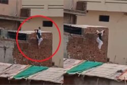 UP Woman Jumps Off Hotel Roof After Husband Catches Her With Lover | Video