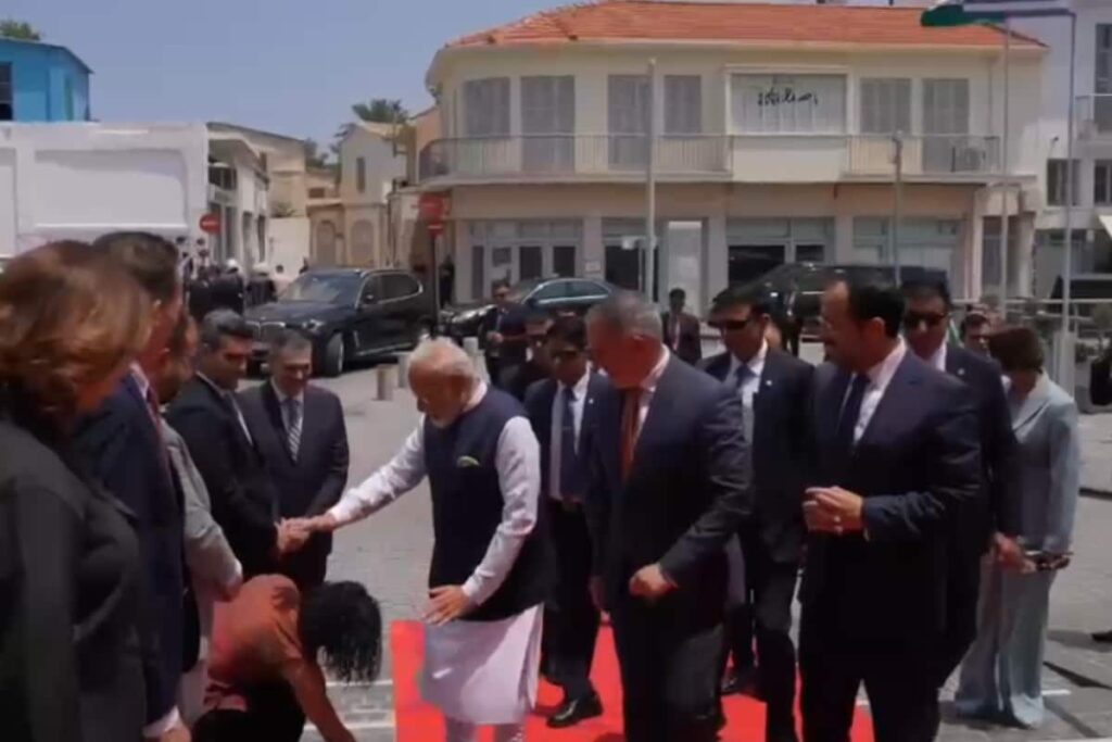 Cyprus Lawmaker Touches PM Modi's Feet During Welcome Ceremony In Nicosia | Watch