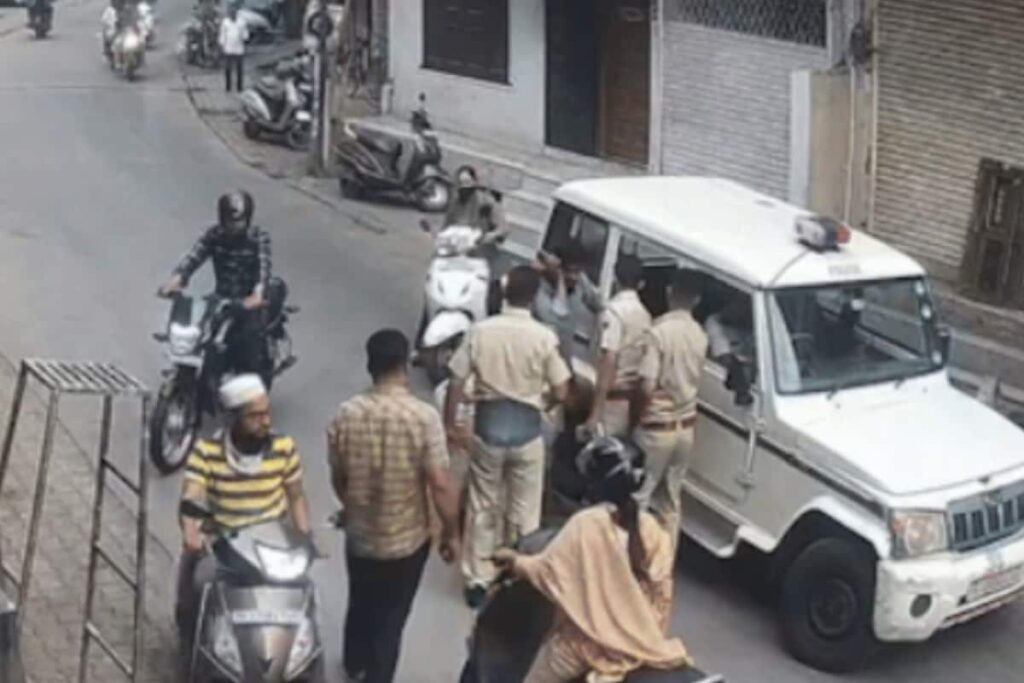 Shopkeeper Collapses On Spot After Cop Slaps Hard On His Face In Kota | Video