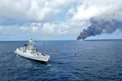 Blaze On Singapore Ship Enters Third Day, IAF’s MI-17 V5 Joins Firefighting Ops
