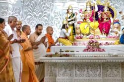 UP CM Yogi Adityanath Attends Pran Prathishtha Rituals Of Ram Darbar In Ayodhya