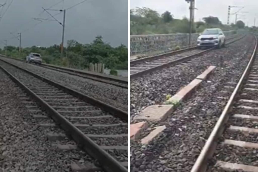 Woman Drives Car On Railway Tracks Near Hyderabad, Disrupts Train Services | Watch Bizarre Video
