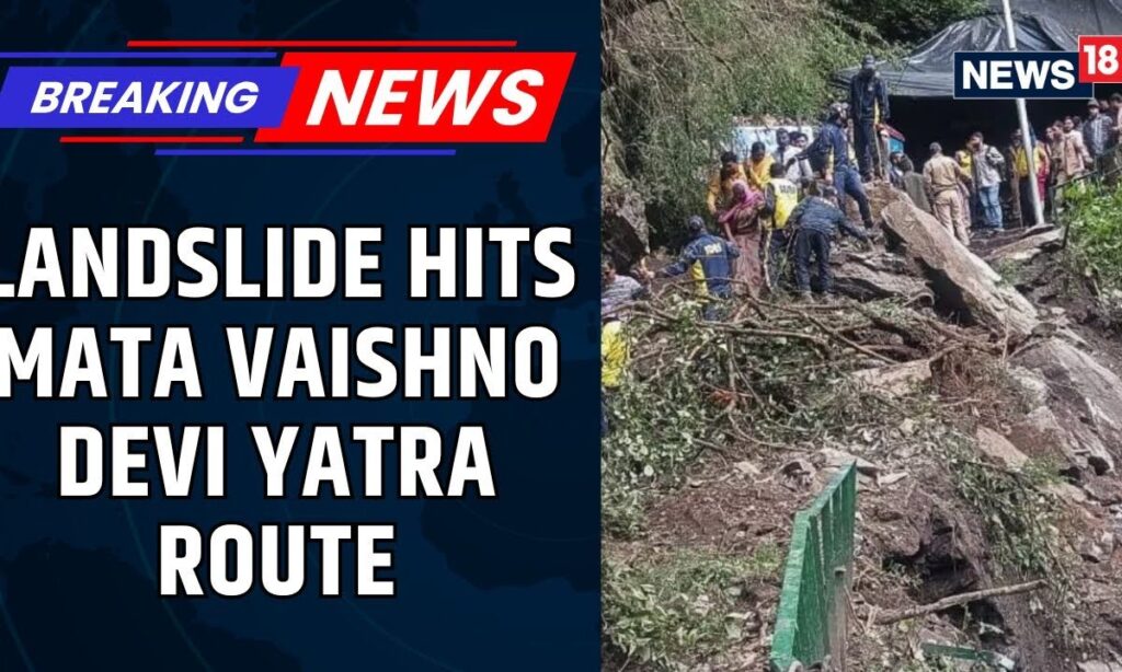 Landslide Hits Mata Vaishno Devi Yatra Route In Katra, Many Rescued | Heavy Rain Triggers Landslide