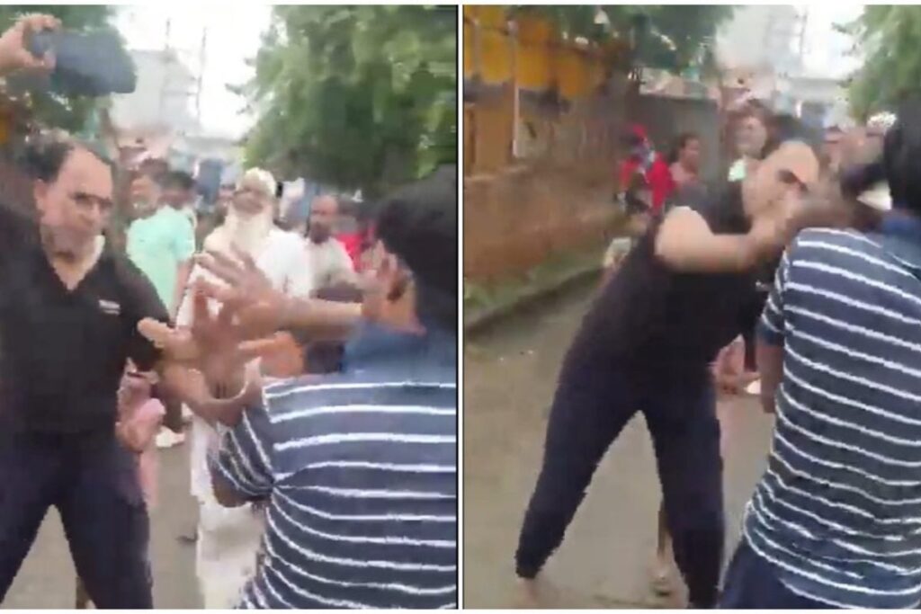 On Cam: BJP Leader Assaults Woman, Son With Slipper Over Loan Dues Near Greater Noida