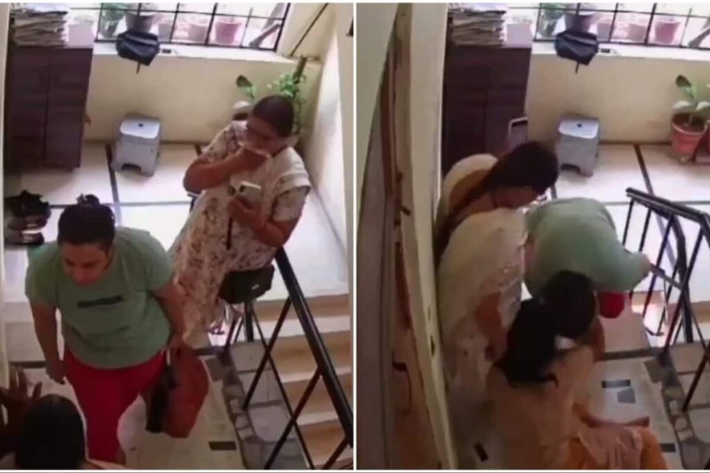 Woman Thrashes Mother-In-Law Outside Home In Ghaziabad, Her Mother Films Act | Video